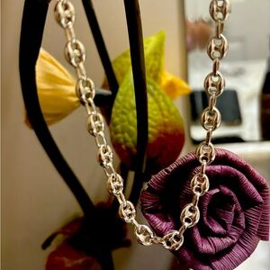 Genuine 925 Sterling Silver Puff 3D Gucci Necklace